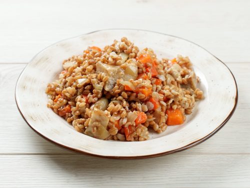 Полба с белыми грибами