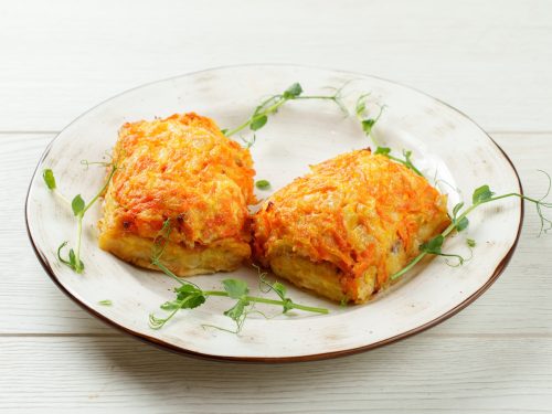 Филе трески под овощной шубой